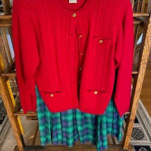 Gorgeous Cable Sweater & Pleated Skirt Set